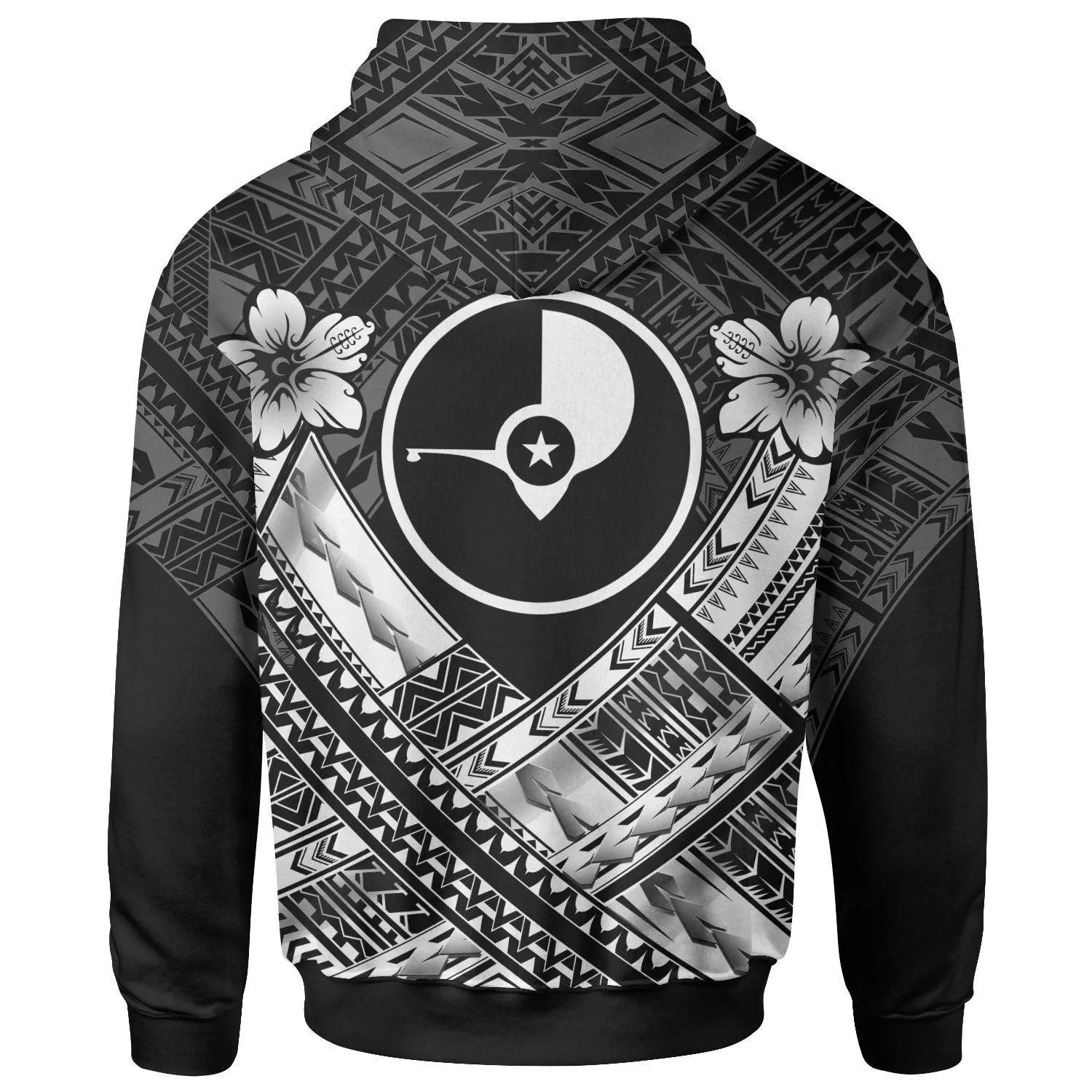 Yap Polynesian Hoodie - Yap White Seal Camisole Hibiscus Style