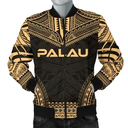 Palau Polynesian Chief Men's Bomber Jacket - Gold Version - Bn10
