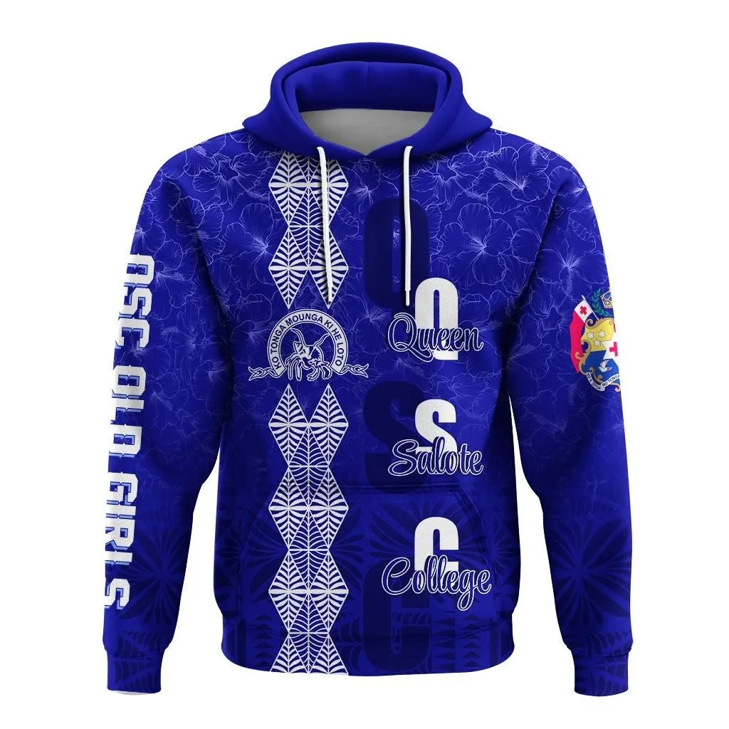 (Custom Personalize) Tonga Kolisi Kuini Salote Hibiscus Hoodie QSC Old Girls LT7