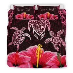 Hawaii Map Turtle Hibiscus Polynesian Luxury Fp Personalized Name Bedding Set Bevrak