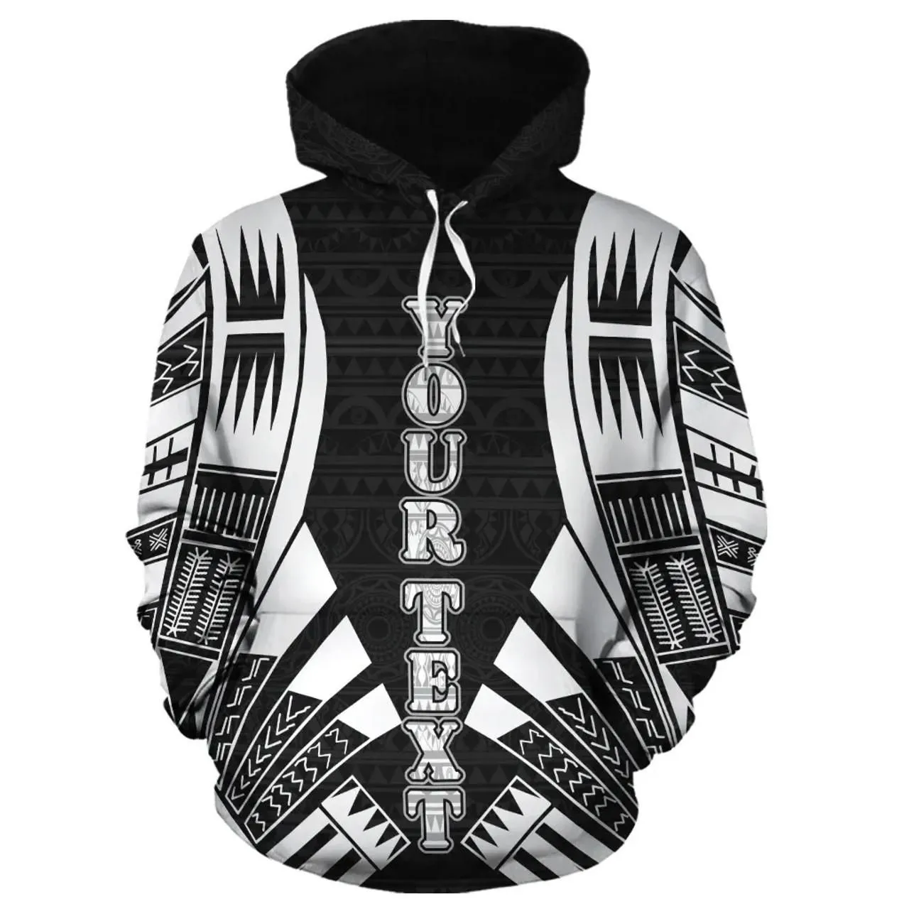 Vanuatu Polynesian Personalised Custom Hoodie - Black Tattoo