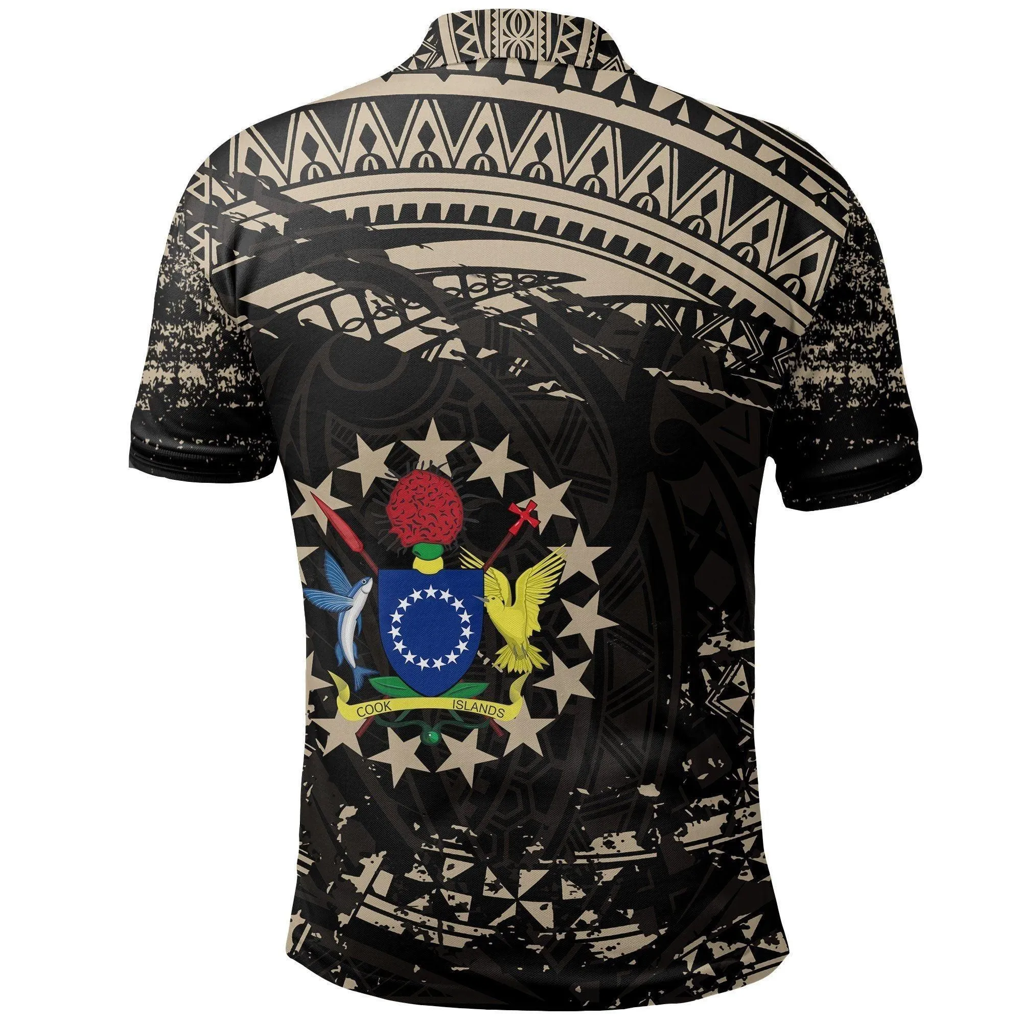 Polynesian Pride Polo Shirt - Cook Islands Polo Shirt, Kuki Airani Tattoo Golf Tan