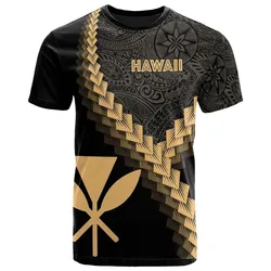 Hawaii Kanaka Maoli T Shirt - Hawaii Kanaka Maoli Coat of Arms With Polynesian Tattoo Gold