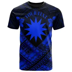Nauru Polynesian Custom Personalised T-Shirts - Nauru Blue Seal Camisole Hibiscus Style - BN18