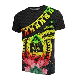 Guam T-Shirt - Polynesian Pattern Reggae With Hibiscus