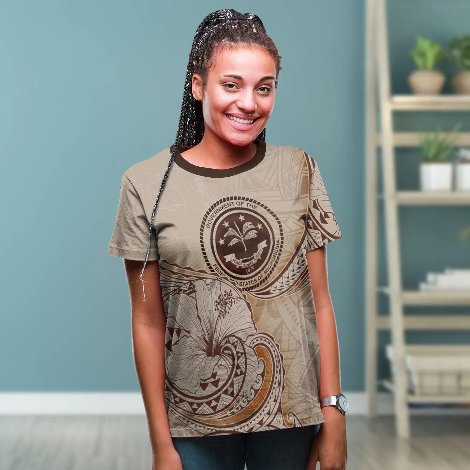 Federated States of Micronesia T-Shirt - Hibiscus Flowers Vintage Style