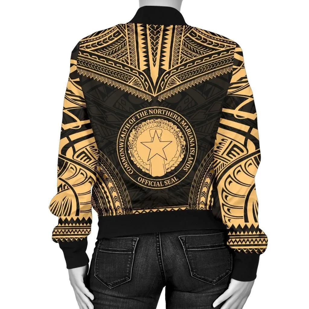Alohawaii Jacket - Bomber Jacket Northern Mariana Islands Polynesian Chief - Gold Version - Bn10
