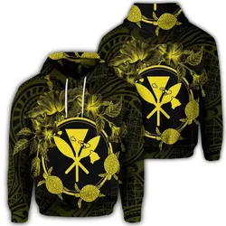 Alohawaii Hoodie - Hawaiian Kanaka Turtle Hibiscus Polynesian Hoodie - Anthea Style Yellow - AH - J4R