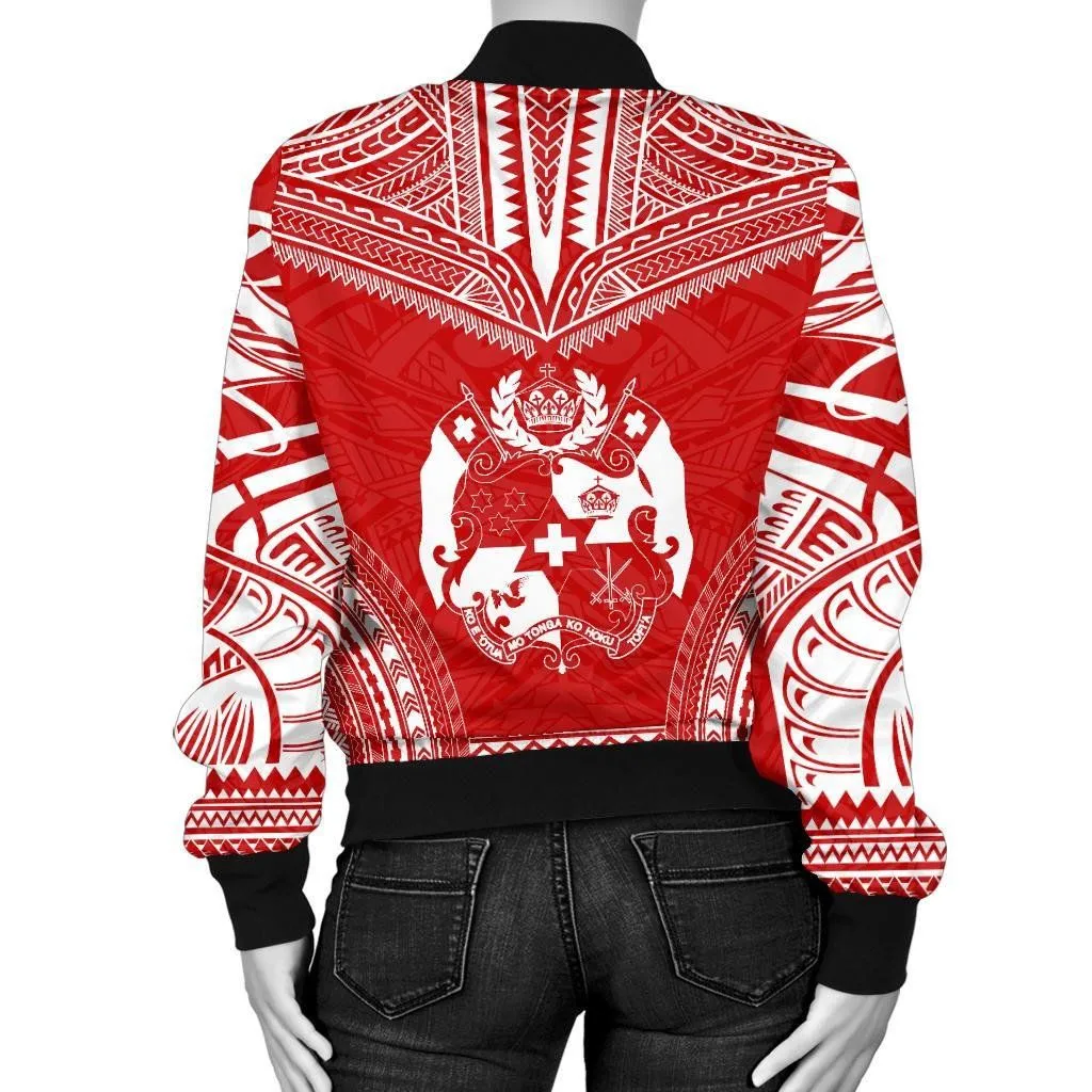 Tonga Flag Polynesian Chief Women'S Bomber Jacket - Bn10