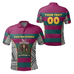 (Custom Personalised) Fasi Maufanga Football Tonga Polo Shirt Polynesian Style LT16