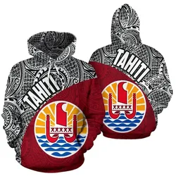 Tahiti Hoodie - Tahiti Flag Polynesia Tattoo Red