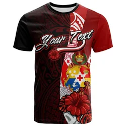 Tonga Polynesian Custom Personalised T shirt - Coat Of Arm With Hibiscus