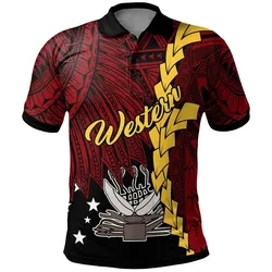 Papua New Guinea Western Province Polynesian Polo Shirt - Tribal Wave Tattoo