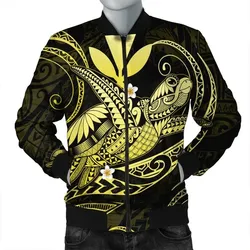 Alohawaii Jacket - Hawaii Turtle Polynesian Bomber Jacket - Nane Style Yellow - AH - J4R