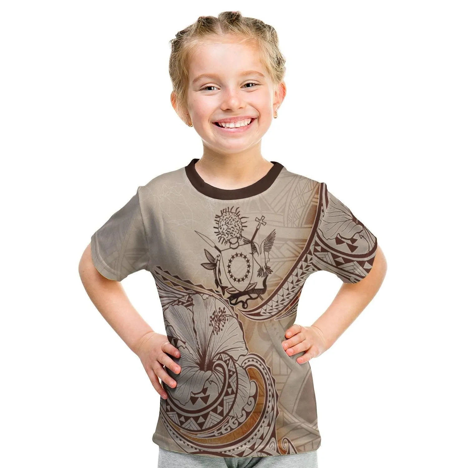 Cook Islands T shirt - Hibiscus Flowers Vintage Style
