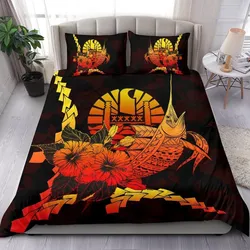 Tahiti Polynesian Bedding Set - Swordfish With Hibiscus