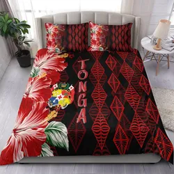 Tonga Bedding Set Diamond Style Mix Hibiscus - Black LT7