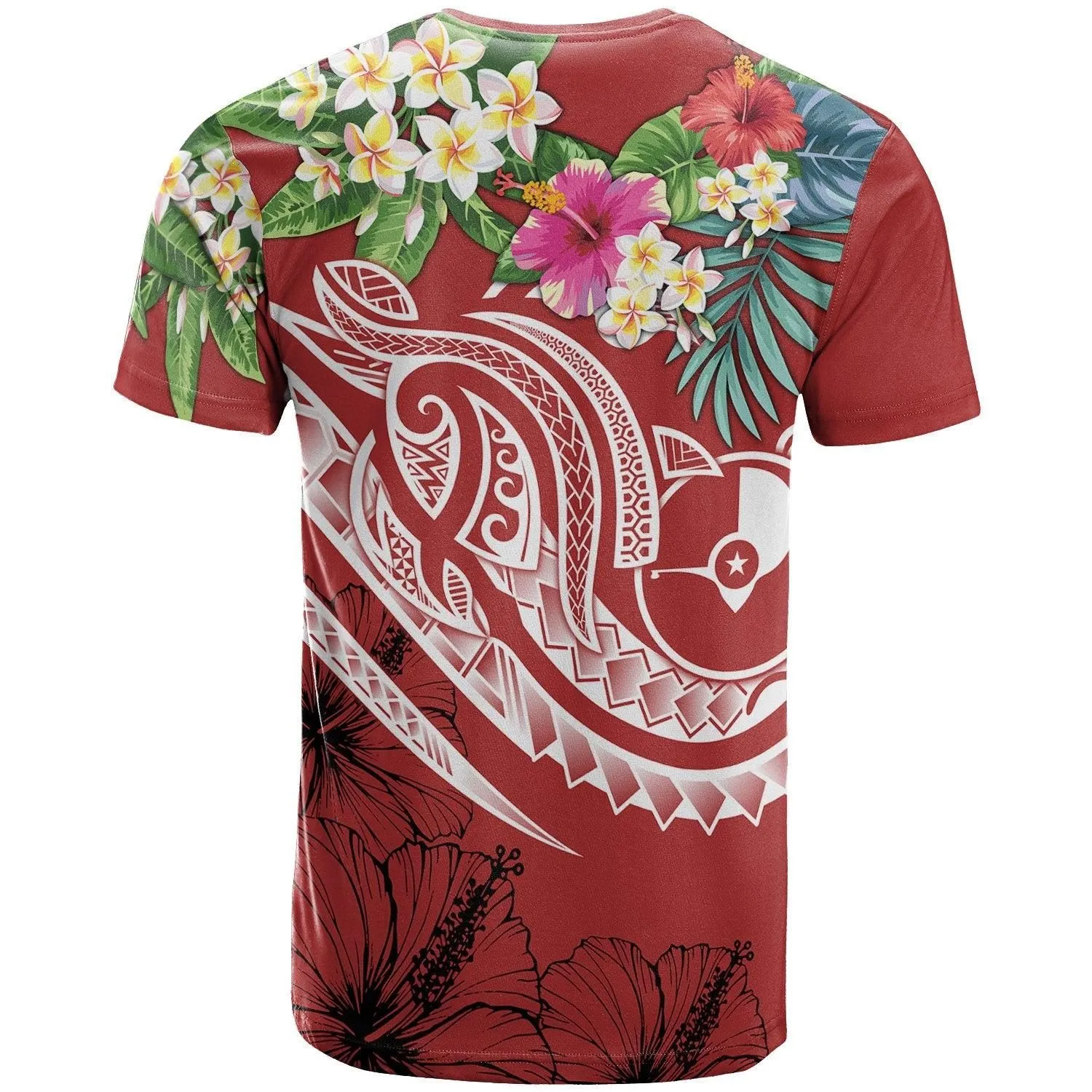 YAP Polynesian T-Shirt - Summer Plumeria (Red)