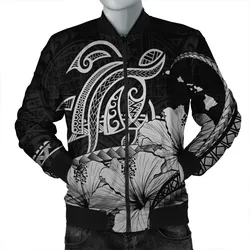 Alohawaii Jacket - Hawaii Turtle Map Polynesian Bomber Jacket Safety Gray - AH - JR