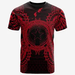 Northern Mariana Islands All Northern Mariana Islands Seal Map Polynesian Tattoo Red Unisex 3D T-Shirt All Over Print ONCJZ