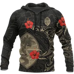 Alohawaii Clothing - Hoodie Guam Hibiscus Tattoo Style A7
