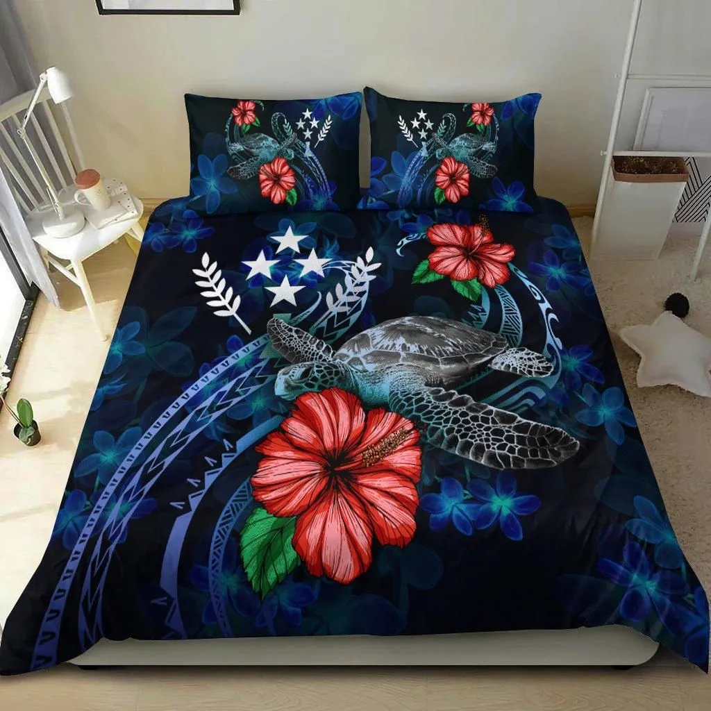 Kosrae Micronesia Bedding Set - Blue Turtle Hibiscus