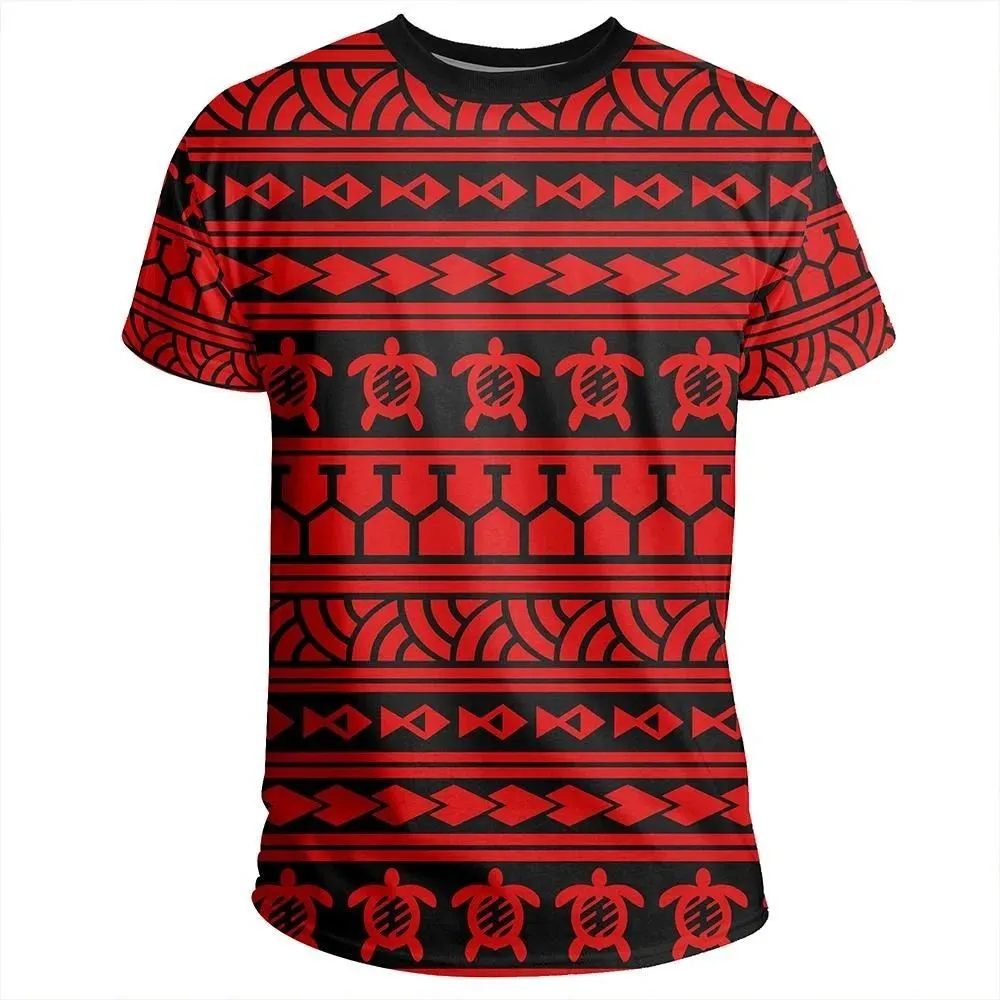 Polynesian Tattoo Tribal Red T-Shirt - AH - JR