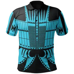 Warrior Yap Tattoo Polo Shirt Blue