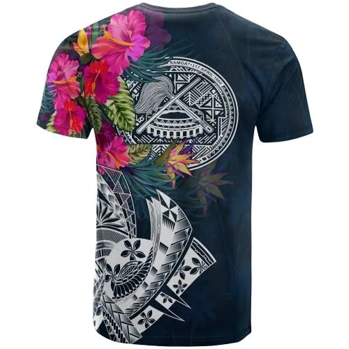 American Samoa T Shirt - Polynesian Hibiscus With Summer Vibes