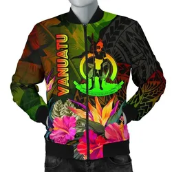 FamilyGater Jacket - Bomber Jacket Vanuatu Polynesian - Hibiscus and Banana Leaves - BN15