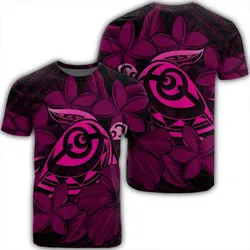 Alohawaii Tee - Hawaiian Turtle Hibiscus Plumeria Kanaka Polynesian T-Shirt Pink - Soft Style - AH - J4R