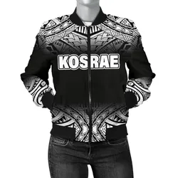 Kosrae Women's Bomber Jacket - Fog Black Style - BN09