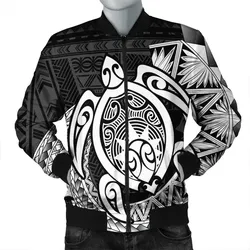 Alohawaii Jacket - Hawaii Polynesian Turtle Bomber Jacket - White - AH - J4R