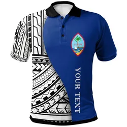 Guam Custom Personalised Polo Shirt - Coat Of Arm and Polynesian Patterns