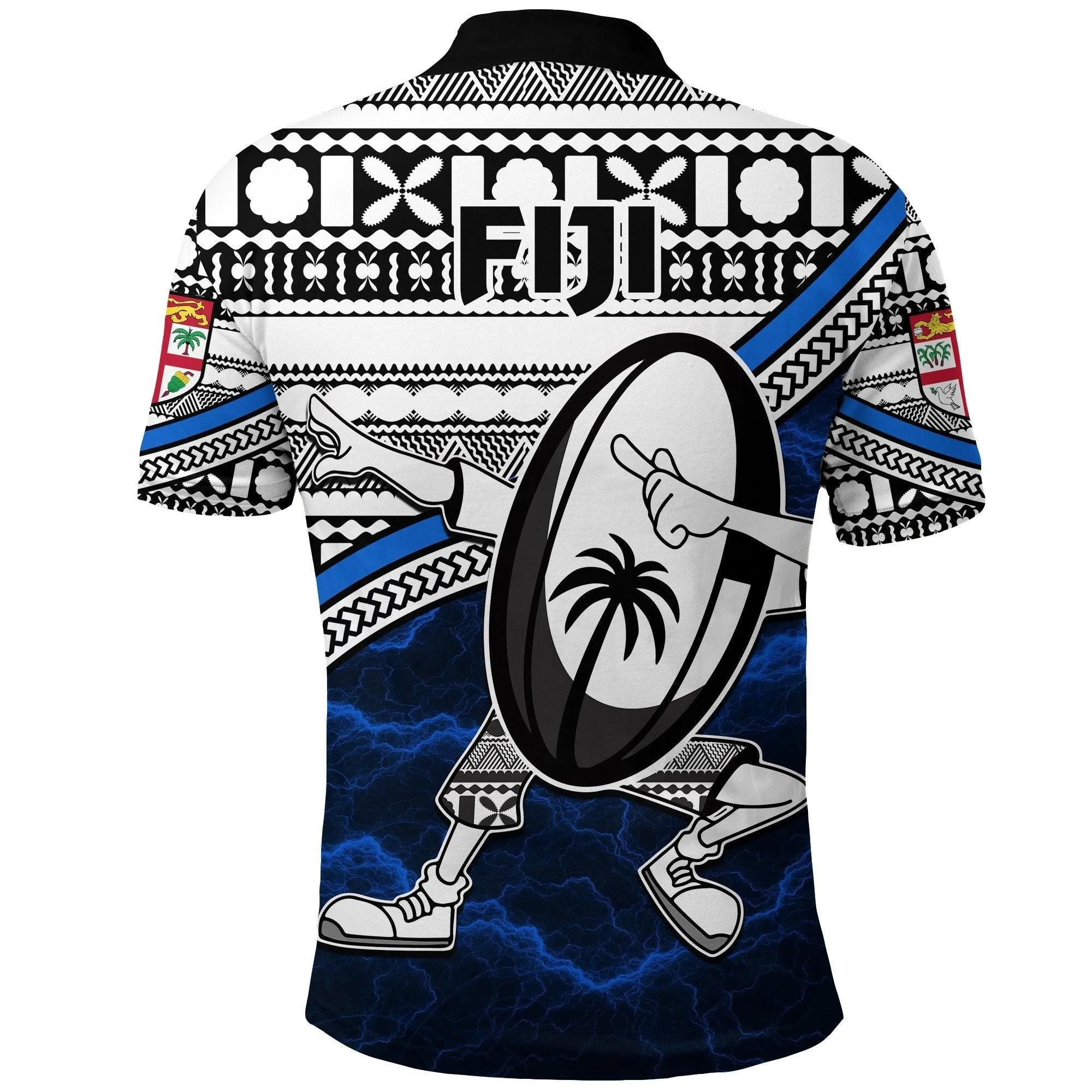 (Custom Personalised) Fiji Rugby Polo Shirt Tapa Cloth Dab Trend Style