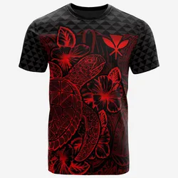Hawaii Polynesian anaka Maoli Turtle Hibiscus Red Unisex 3D T-Shirt All Over Print HNAMK