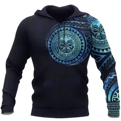 Polynesian Hoodie - Polynesian Tiki Face Tattoo Style Special Version