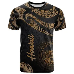 Hawaii Polynesian T-Shirt - Poly Tattoo Gold Version