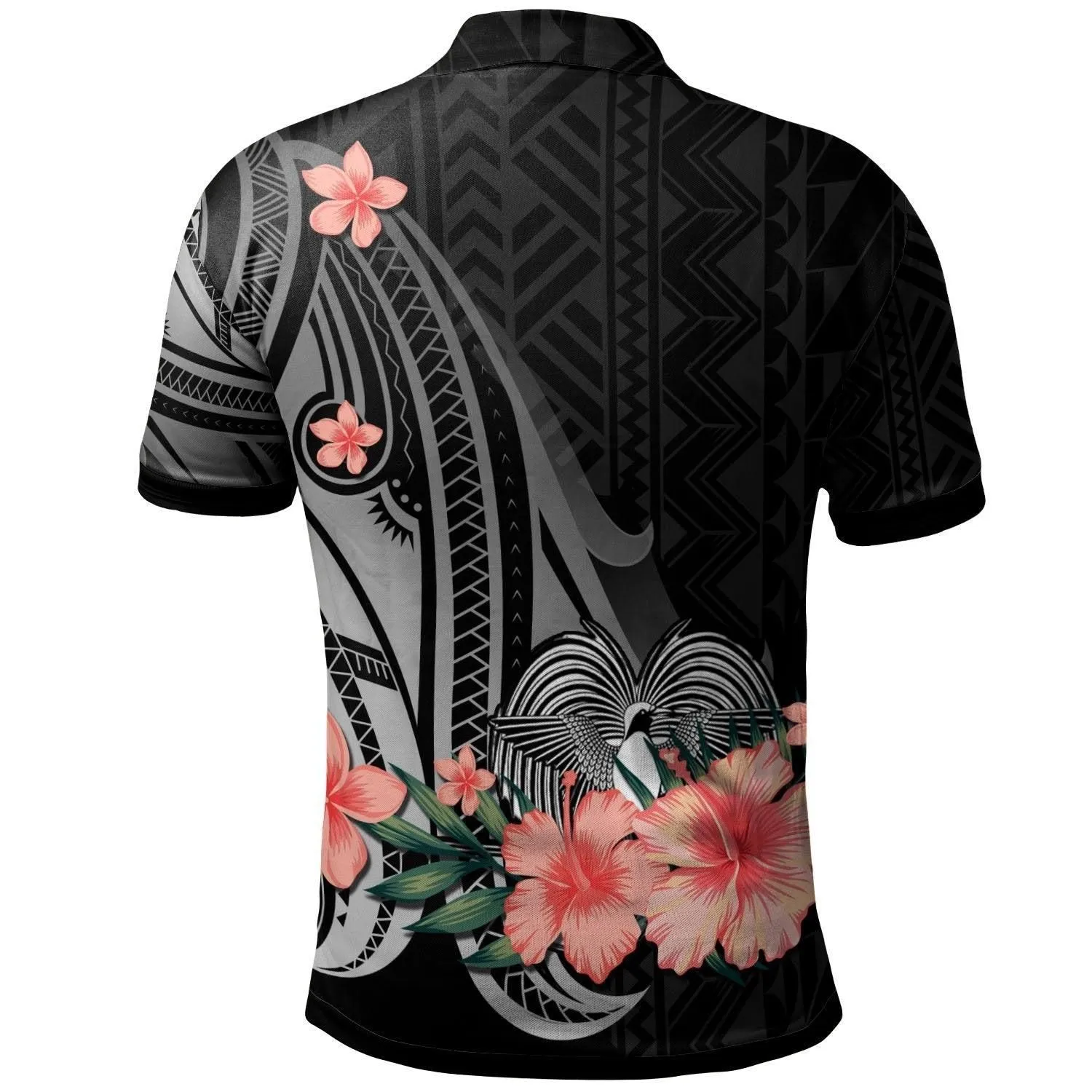 Papua New Guinea Personalised Custom Polo Shirt - Polynesian Hibiscus Pattern Style