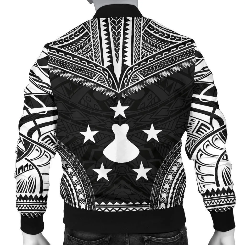 Austral Islands Polynesian Chief Mens Bomber Jacket - Black Version