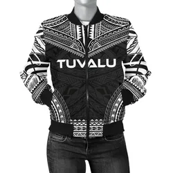FamilyGater Jacket - Bomber Jacket Tuvalu Polynesian Chief - Black Version - Bn10