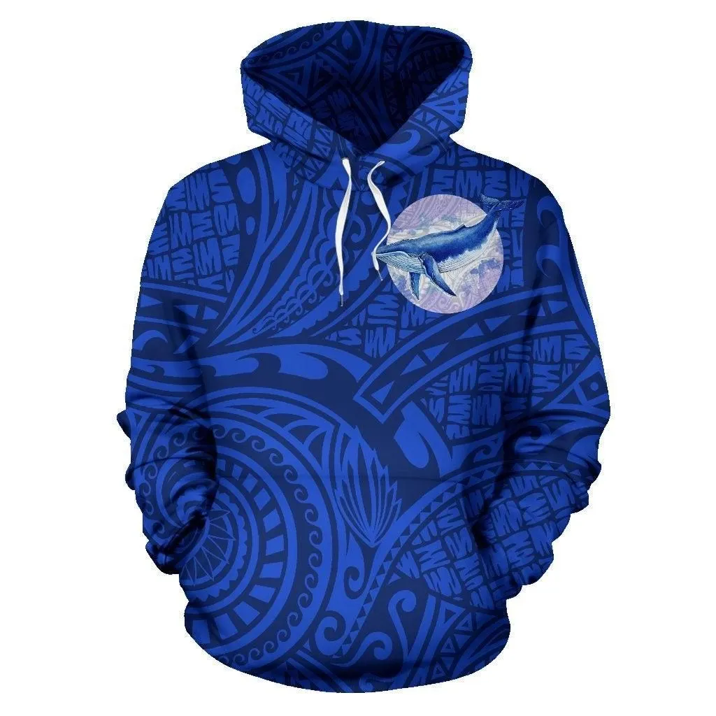 Polynesian Hoodie - Blue Whale Polynesian Tattoo