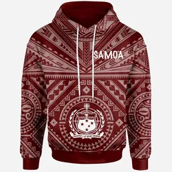 Samoa Hoodie - Samoa Seal In Polynesian Tattoo Style (Red)