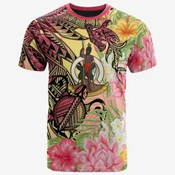 Vanuatu T shirt - Flowers Tropical With Sea Animals