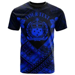 Samoa Custom Polynesian  T-Shirts - Samoa Blue Seal Camisole Hibiscus Style - BN18