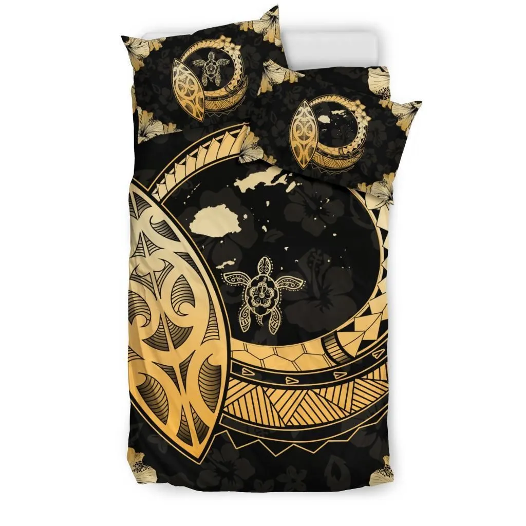 Fiji Turtle Hibiscus Map Bedding Set
