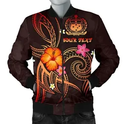 Polynesian Hawaii Personalised Men's Bomber Jacket - Legend of Samoa (Red) - BN15