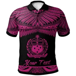 Samoa Polynesian Custom Personalised Polo Shirt - Poly Tattoo Pink Version