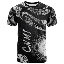 Northern Mariana Islands Polynesian T shirt - Poly Tattoo White Version