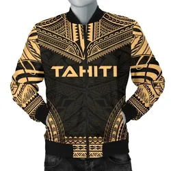 FamilyGater Jacket - Bomber Jacket Tahiti Polynesian Chief - Gold Version - Bn10